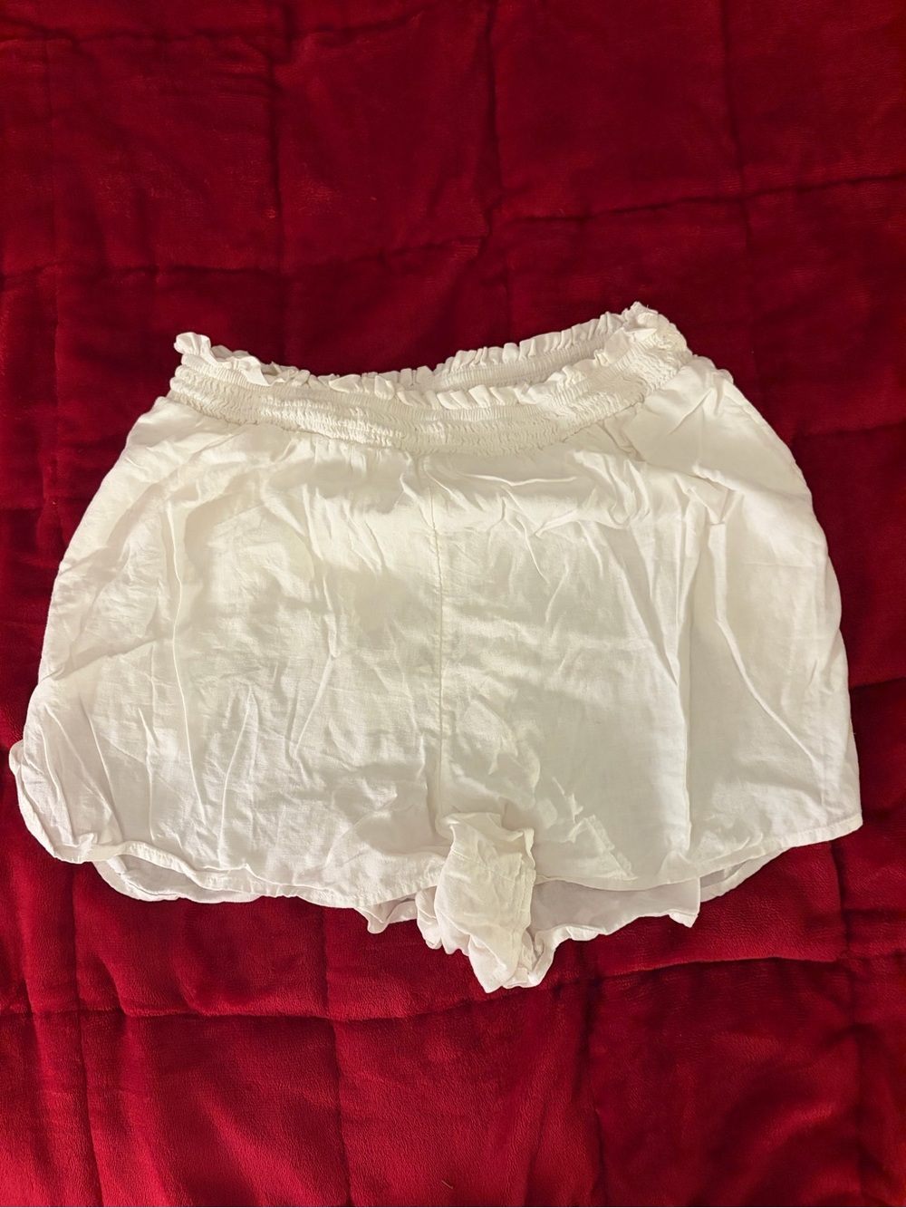 aerie White linen shorts